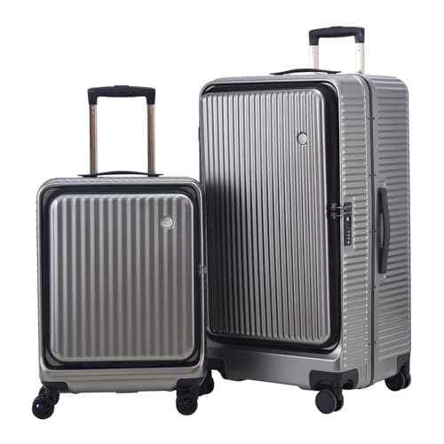 2 pieces 20 29 Aluminum Frame Carry On and Checked Luggage Set (2 Count)