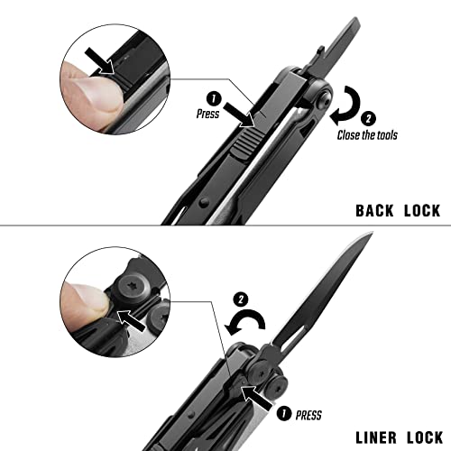 16-in-1 Multitool Pliers with Sheath Stainless Steel EDC