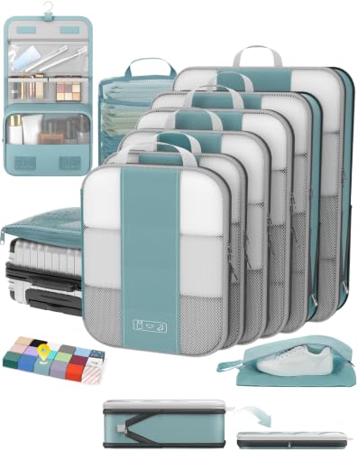 10 Set Compression Packing Cubes for Travel Essentials (10 Count)