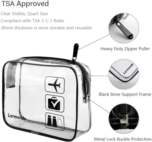 Clear Toiletry Bag TSA Approved Quart Size Travel Carry On