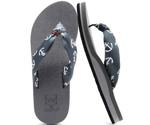 Flip Flops for Women Arch Support Summer Beach Sandals Grey Size 8.5