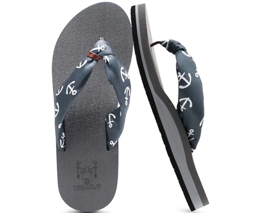 Flip Flops for Women Arch Support Summer Beach Sandals Grey Size 7