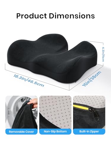 Large Memory Foam Office Chair Cushion Seat Pad (500 count)