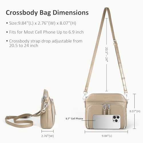 Genuine Leather Crossbody Bags for Women Travel Wallet Purse