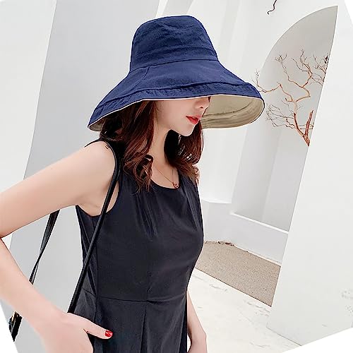 Women Summer Wide Brim Sun Hat Bucket Fishing Hats UV Protection