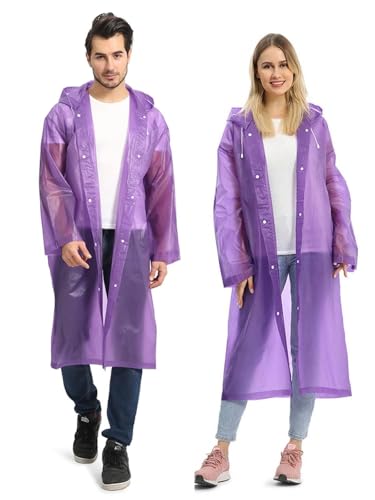 2 Pack Portable EVA Raincoats for Adults