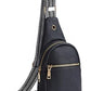 Sling Bag for Women Vegan Leather Small Fanny Pack Crossbody Bags Chest Bag for Women Black