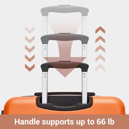 Carry On Suitcase 20in Expandable ABS+PC Airline Approved Orange