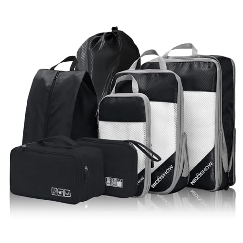 7 Set Compression Packing Cubes for Travel (7 Count)