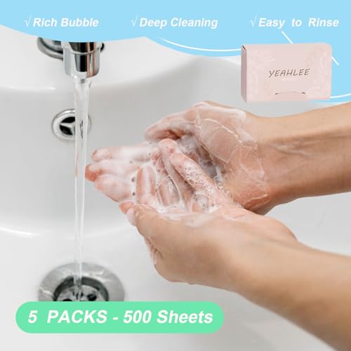 500 Sheets Disposable Paper Soap Sheets for Travel (500 Count)