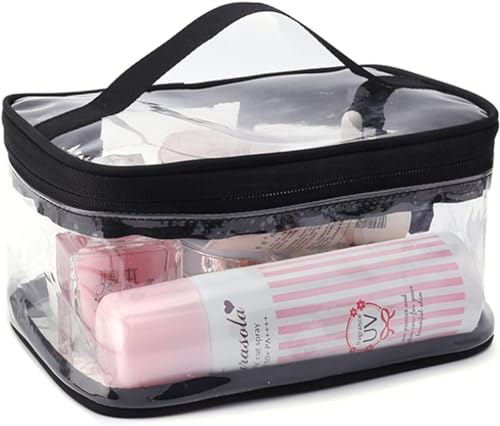 Black Makeup Bag Zipper Waterproof Portable Travel Storage Pouch 2 Pcs (2 Count)