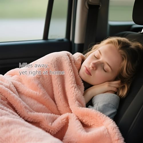 Large Soft Travel Blanket and Inflatable Pillow Set