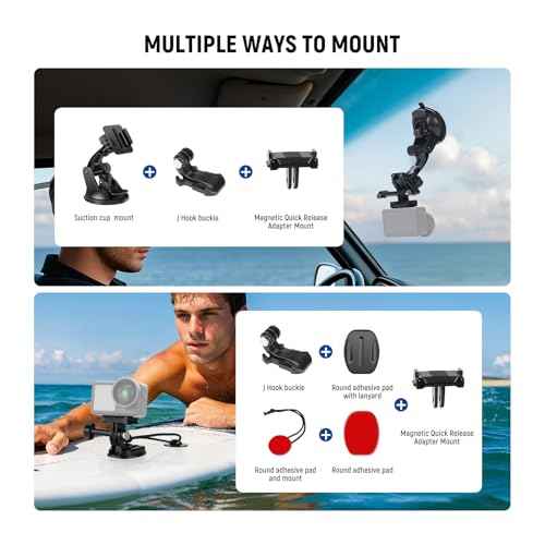 35 in 1 Action Camera Pro Accessories Kit Compatible with DJI Osmo Action 5 Pro 4 3 GoPro (35 Count)