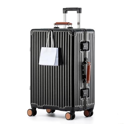24 Inch Checked Luggage with Leather Handle