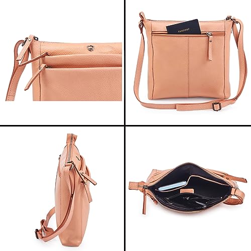 Leather Crossbody Bags for Women Small Genuine Nappa Purse Multi