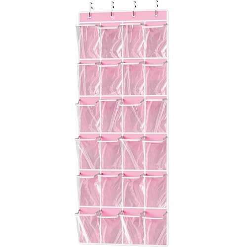 24 Pockets Large Clear Over the Door Shoe Organizer