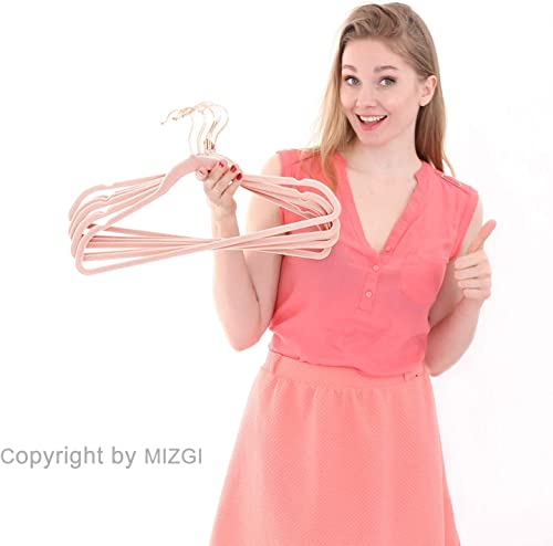 Velvet Hangers 30 Pack Non Slip Heavy Duty Blush Pink Rose Gold Hooks (50 Count)