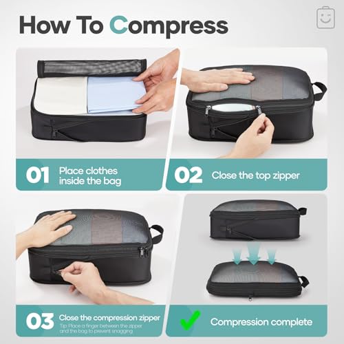 9 11 Set Compression Packing Cubes for Travel Essentials (9 Count)