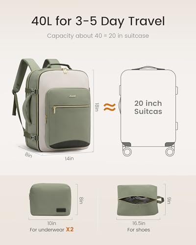 40L Travel Backpack for Women & Men