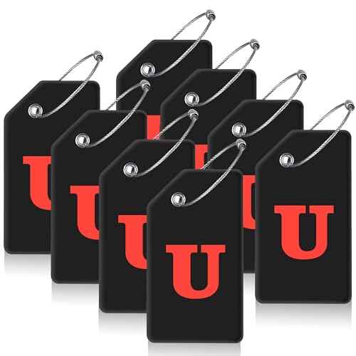 8 Pack Initial Luggage Tags for Suitcases Airplane Travel Essentials (8 Count)