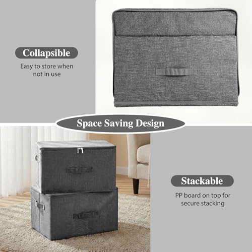 Fabric Storage Bins with Zipper Lids (2 Count)