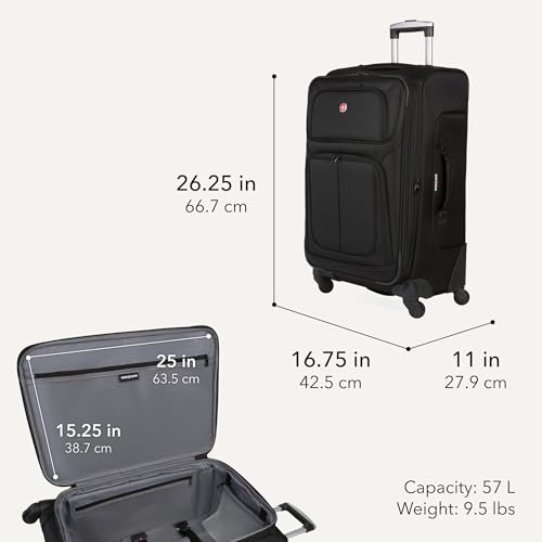 Sion Softside Expandable Spinner Luggage Durable Lightweight Travel Suitcase