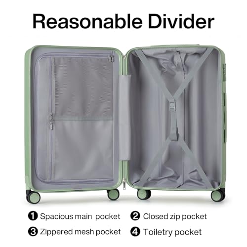 20 Inch Carry On Luggage 22x14x9 Airline Approved Lightweight PC Hard Shell Suitcases with Wheels Travel Luggage Rolling Suitcase Travel Luggage Bag for Weekender
