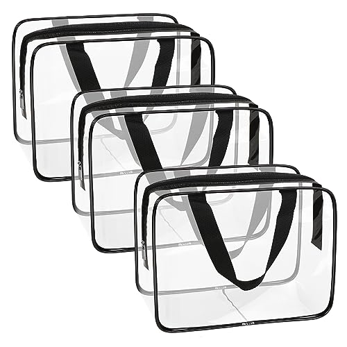 3 Pack Large Clear Makeup Bag (3 Count)