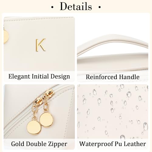 Initial Makeup Bag Personalized Gift for Women Teen Girls