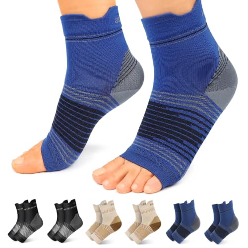 6 Pairs Compression Socks with Arch Support for Plantar Fasciitis (6 Count)