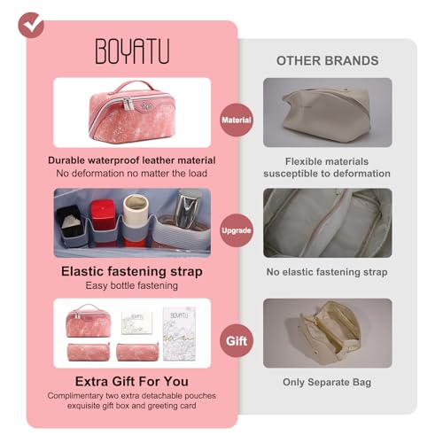 Travel Makeup Bag Cosmetic Bags for Women (3 Count)