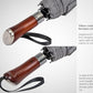 Folding Umbrella Lux Hardwood Handle Auto Open Close Houndstooth