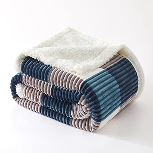 Sherpa Blanket Twin Plaid Thick Bed Blanket