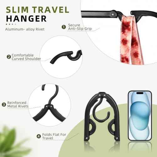 20 Pcs Foldable Plastic Travel Hangers (10 Count)