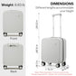 Underseat Carry on Luggage 16 Inch Hardshell PC Suitcase with Spinner Wheels TSA Lock for Travel