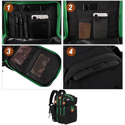 Military Tactical Backpack for Men and Women 45L Army 3 Days Assault Pack Bag Large Rucksack with Molle System Black Green