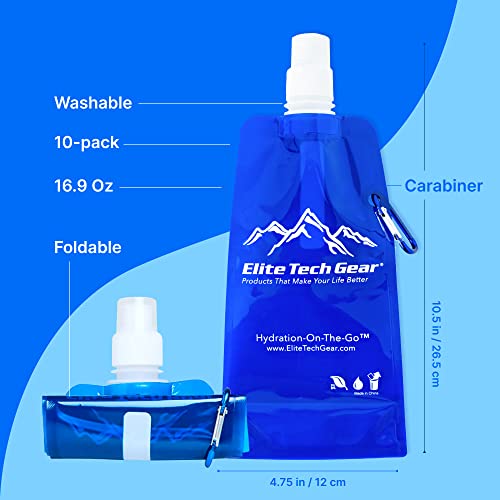 Elite Screens Collapsible Water Bottles (10 Count)