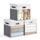 11x11 Inch Ultra Thick Fabric Storage Bins with Lids & Windows (3 Count)
