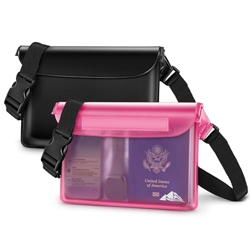 2 Pack Waterproof Fanny Pack Pouch Dry Bag for Phone Passport Purse (2 Count)