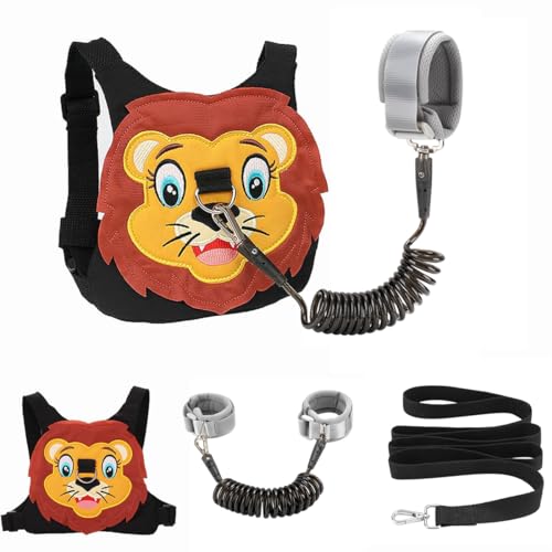 Toddlers Leash + Anti Lost Wrist Link Child Kids Safety Harness Kids Walking Wristband Assistant Strap Belt for Boys Pink Christmas Gift