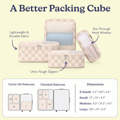 TSA Friendly Packing Cubes for Carry On (4 Count)