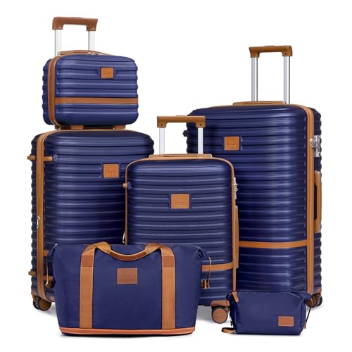 Luggage Set 3 Piece Suitcase Sets with Spinner Wheel (6 Count)