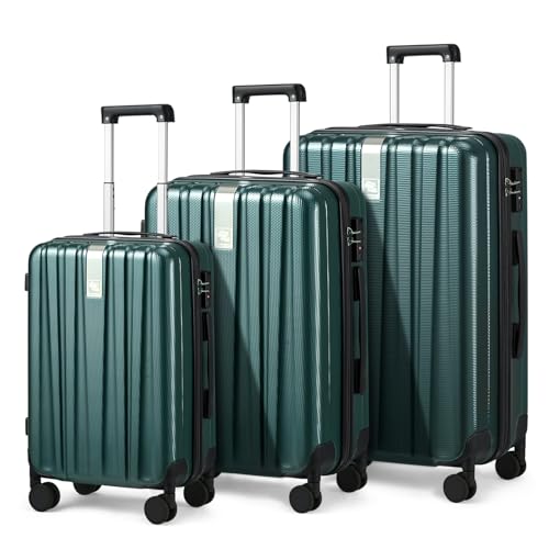 Luggage Sets 3 piece Carry On Luggage with Wheels PC Hard Shell Suitcases Lightweight Checked Travel Luggage Large Travel Suitcase Woman Men 20 (3 Count)