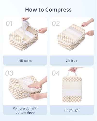 5 Set Compression Packing Cubes for Travel