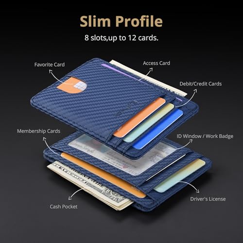 Slim Minimalist Front Pocket RFID Blocking Leather Wallets for Men and Women
