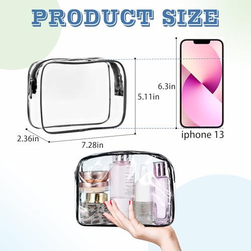 16 Pieces Clear Makeup Bags Bulk (16 Count)