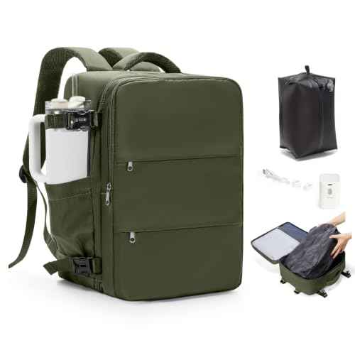 Travel Backpack for Women Men with Compression Vacuum Storage Bag & Electric Pump