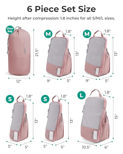 6 Set Compression Packing Cubes for Travel (6 Count)