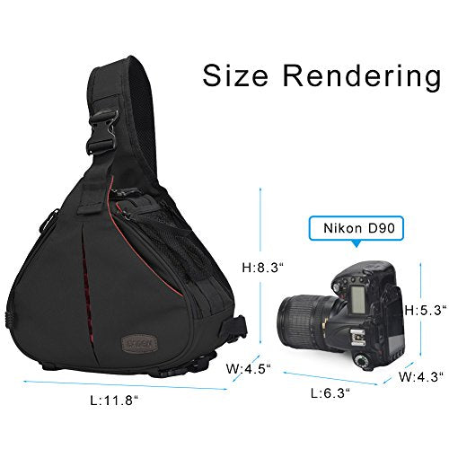 Camera Bag Sling Backpack Camera Case Waterproof with Rain Cover Tripod Holder