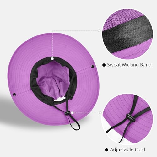 Ponytail Sun Bucket Hats for Women UV Protection Foldable Wide Brim